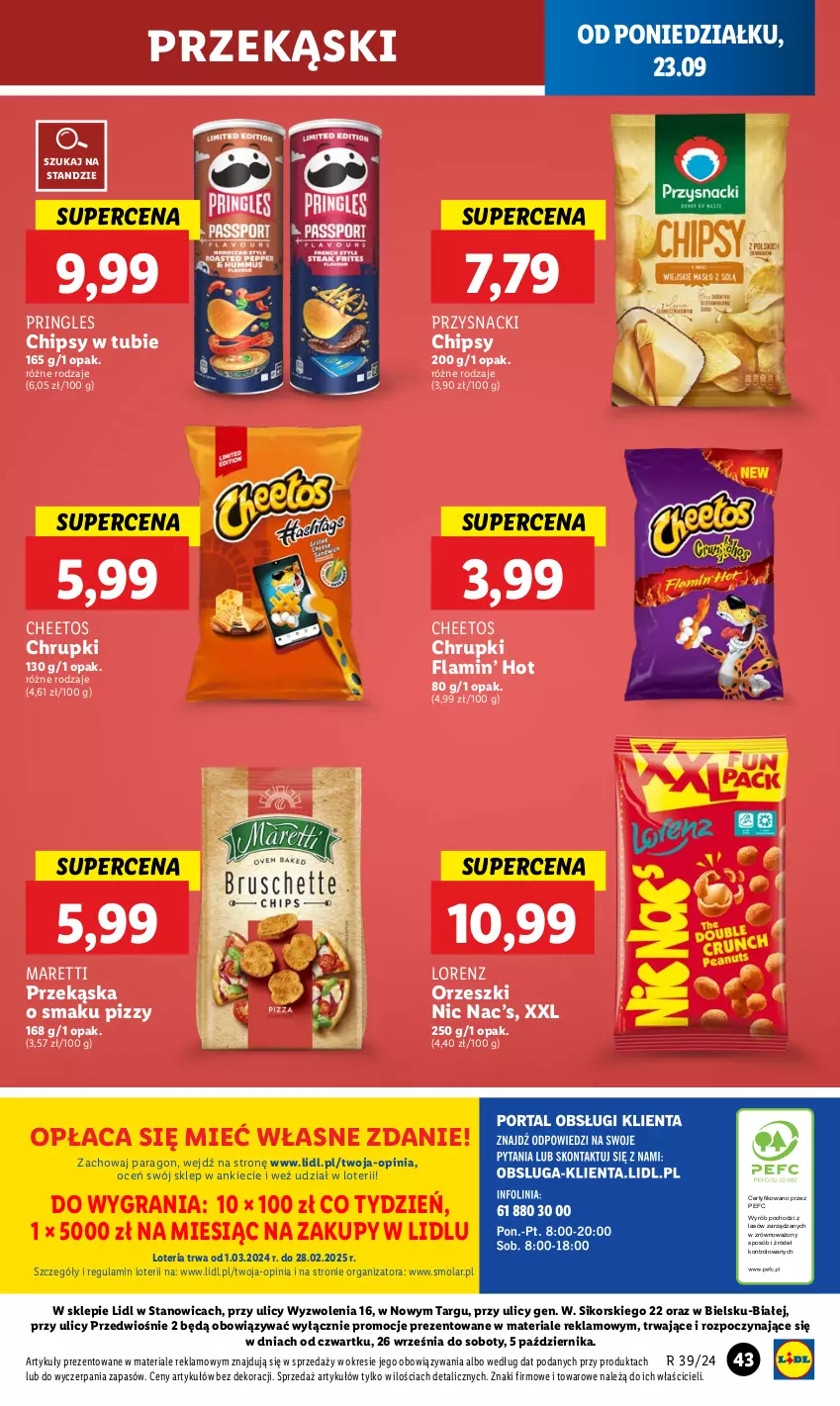 Gazetka promocyjna Lidl - GAZETKA - ważna 23.09 do 25.09.2024 - strona 49 - produkty: Cheetos, Chipsy, Chrupki, Gra, Lorenz, Mola, Orzeszki, Pringles, Przysnacki