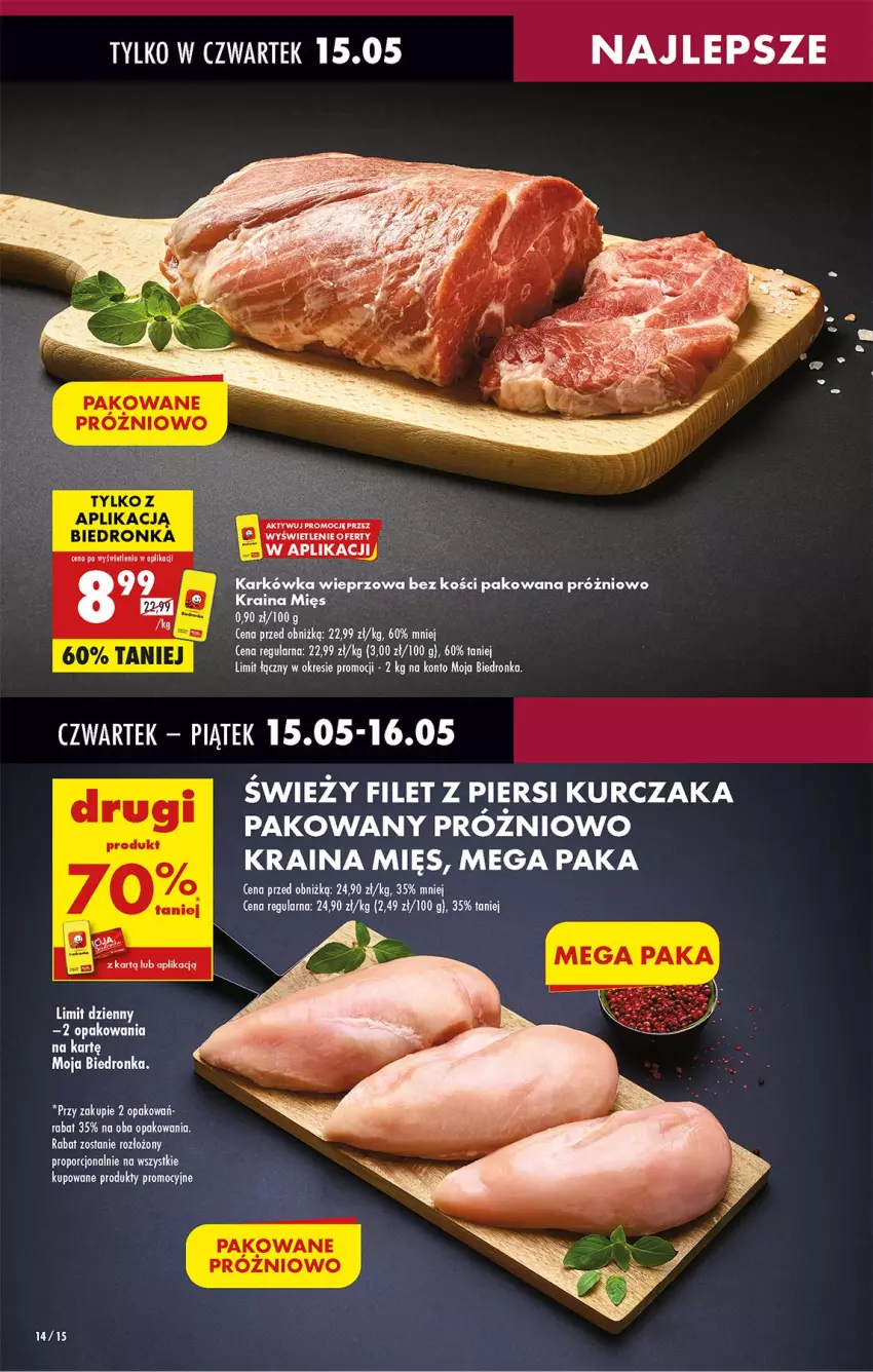 Gazetka promocyjna Biedronka - Od Czwartku - ważna 15.05 do 21.05.2025 - strona 18 - produkty: Filet z piersi kurczaka, Karkówka wieprzowa, Kurczak, Por