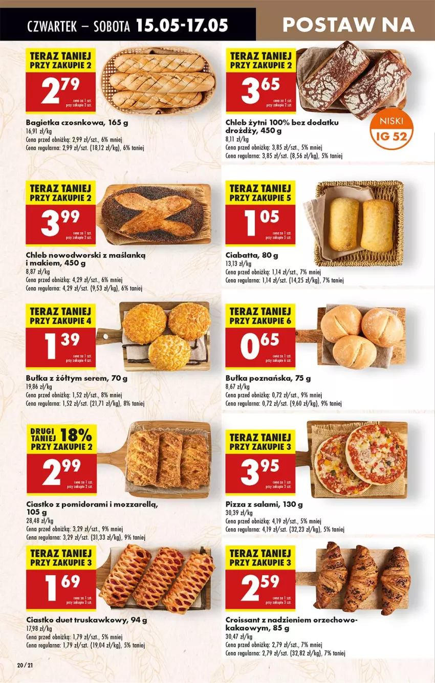 Gazetka promocyjna Biedronka - Od Czwartku - ważna 15.05 do 21.05.2025 - strona 26 - produkty: Bagietka, Bagietka czosnkowa, Bułka, Chleb, Ciabatta, Croissant, Kakao, Pizza, Salami, Ser, Tera