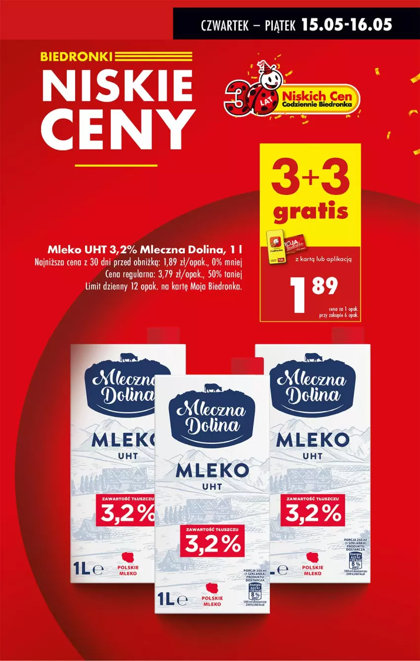 Gazetka promocyjna Biedronka - Od Czwartku - ważna 15.05 do 21.05.2025 - strona 3 - produkty: Mleko