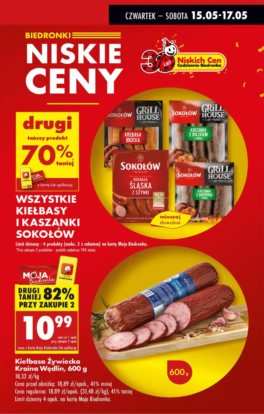 Gazetka promocyjna Biedronka - Od Czwartku - ważna 15.05 do 21.05.2025 - strona 5 - produkty: Kiełbasa, LG, Sok, Sokołów