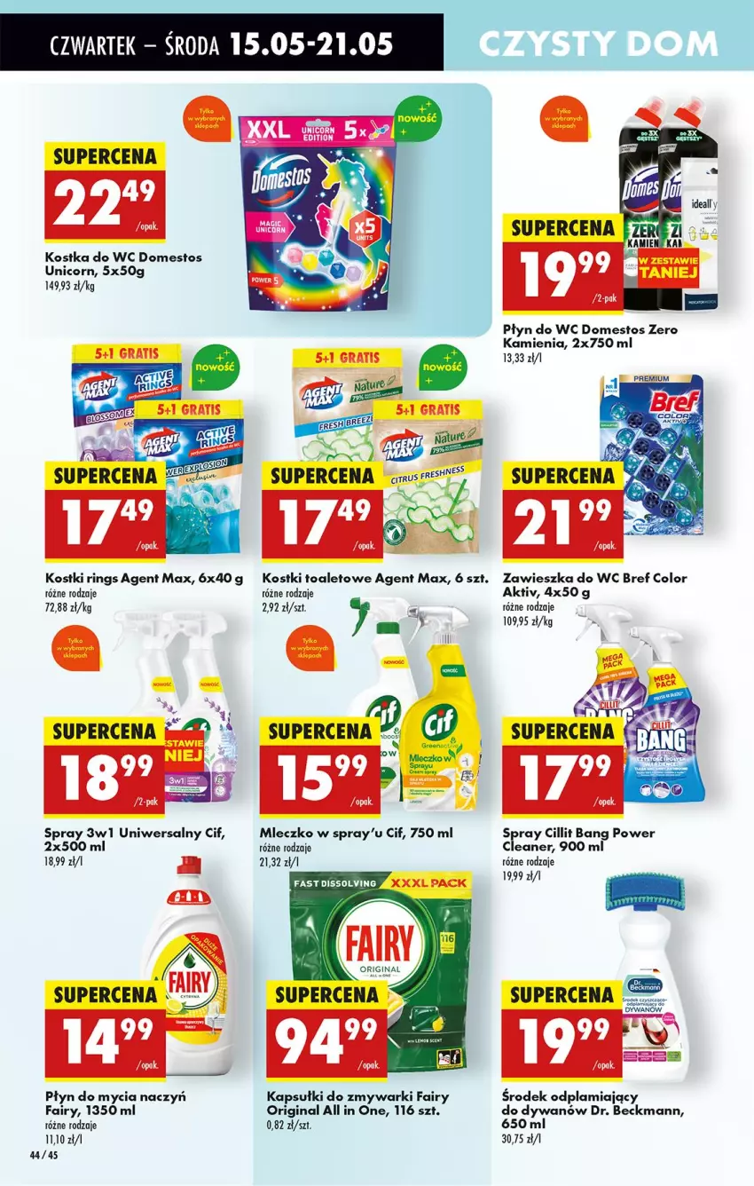 Gazetka promocyjna Biedronka - Od Czwartku - ważna 15.05 do 21.05.2025 - strona 60 - produkty: Bref, Cif, Cillit Bang, Do mycia naczyń, Domestos, Dywan, Fa, Fairy, Gin, Gra, Kostka do wc, Mleczko, Płyn do mycia, Płyn do mycia naczyń, Płyn do wc, Zawieszka do wc, Zmywarki