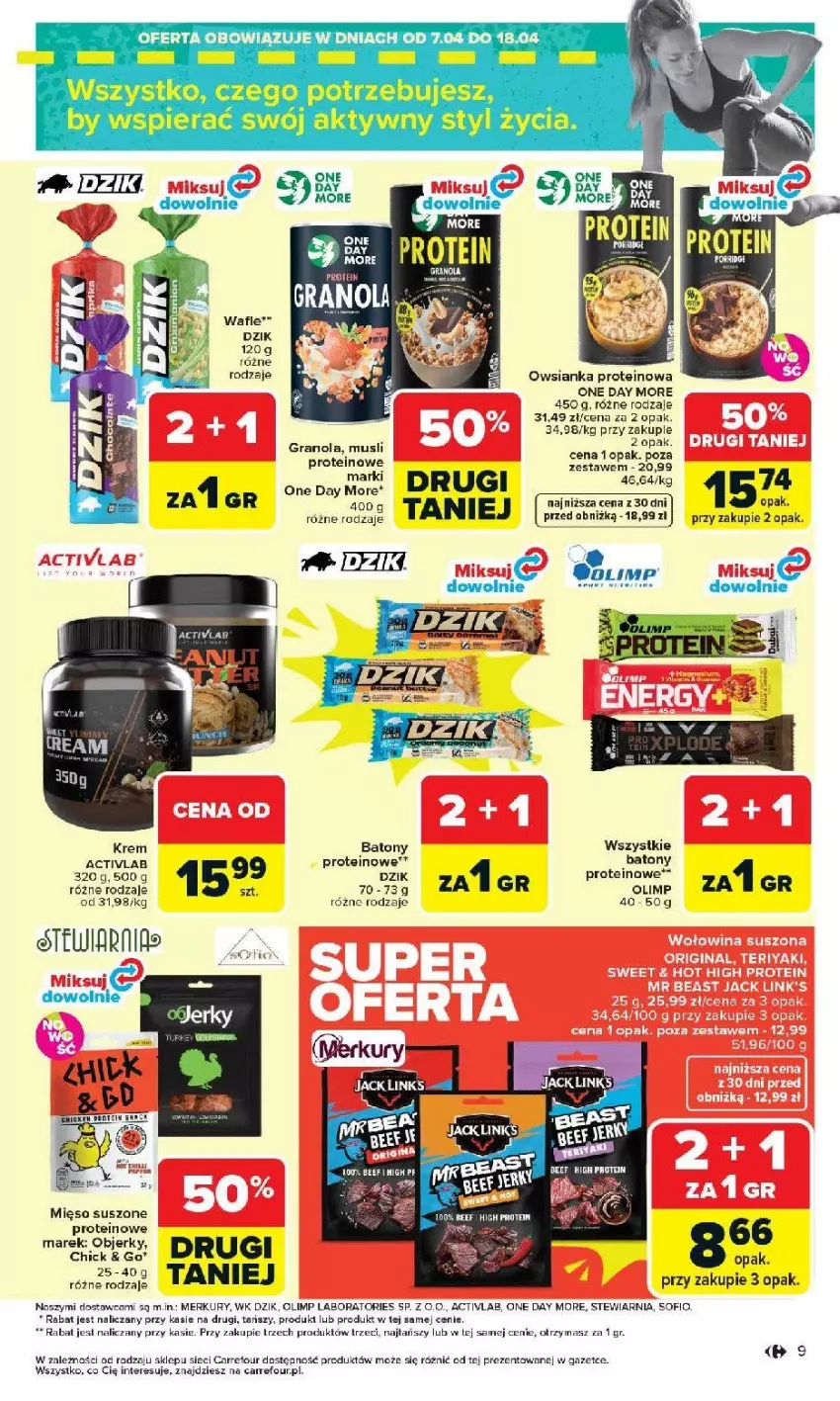 Gazetka promocyjna Carrefour - Gazetka Carrefour, Market od poniedziałku! - ważna 07.04 do 11.04.2026 - strona 11 - produkty: Baton, Gra, Granola, Jerky, Kret, Mus, Owsianka, Sati