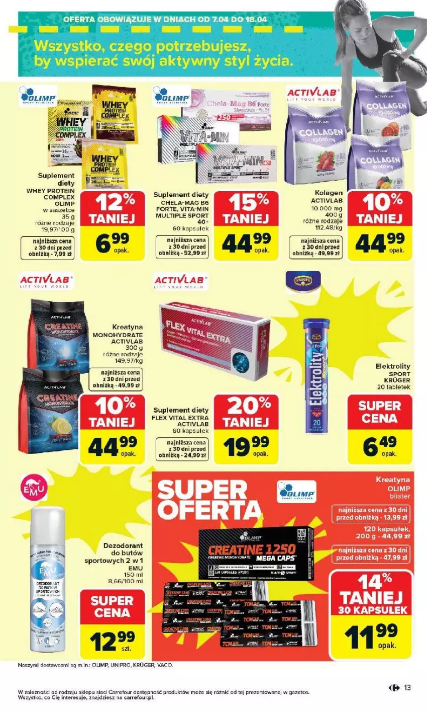 Gazetka promocyjna Carrefour - Gazetka Carrefour, Market od poniedziałku! - ważna 07.04 do 11.04.2026 - strona 15 - produkty: Dezodorant, Fa, Por, Sport, Suplement diety, Tablet, Vita-Min