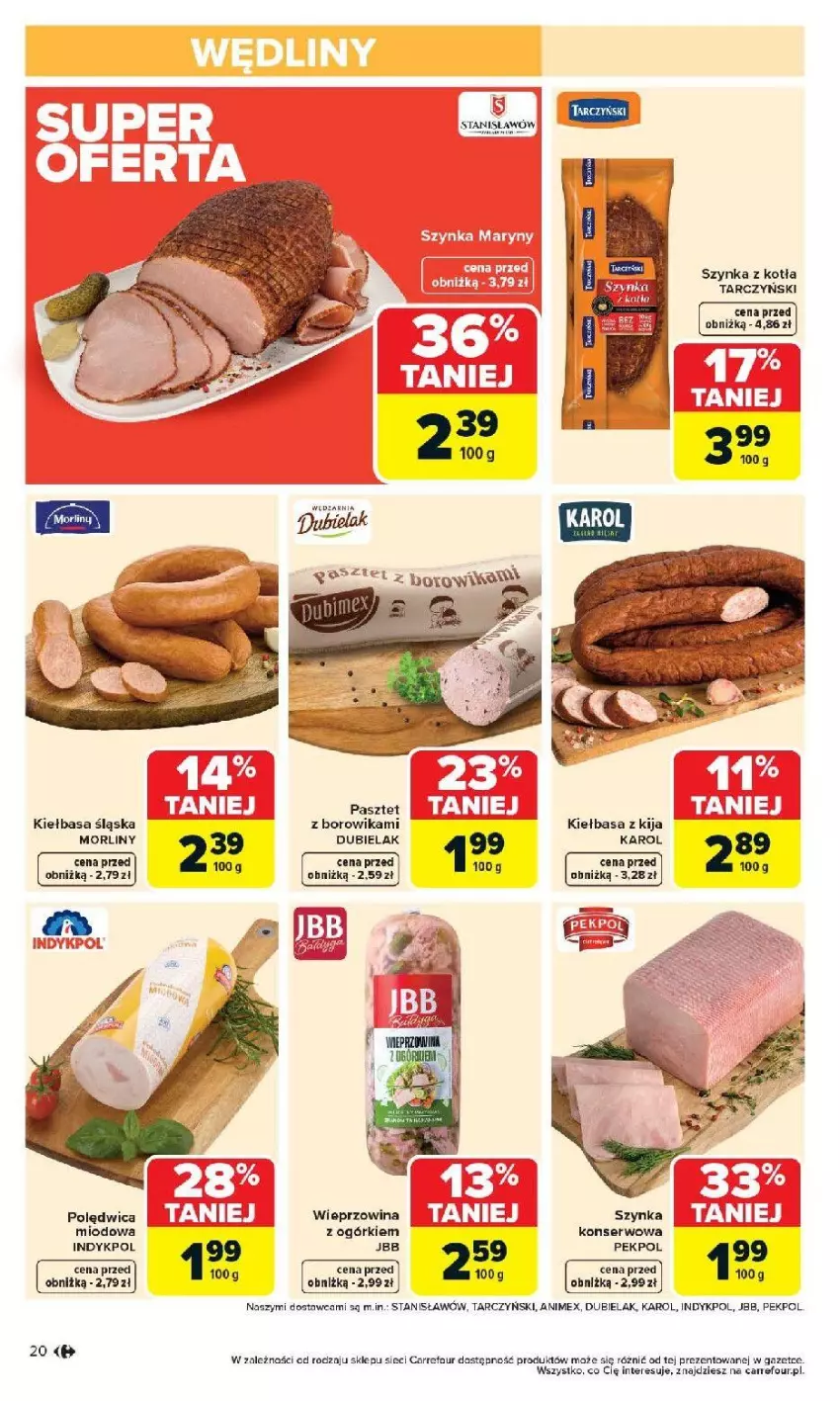 Gazetka promocyjna Carrefour - Gazetka Carrefour, Market od poniedziałku! - ważna 07.04 do 11.04.2026 - strona 22 - produkty: Kiełbasa, Morliny, Pasztet, Pekpol, Polędwica, Ser, Szynka, Tarczyński, Wieprzowina