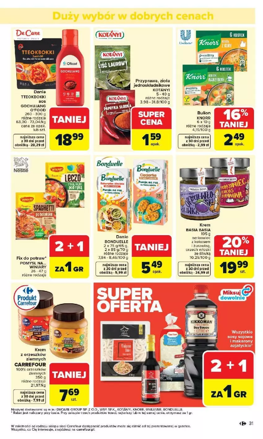 Gazetka promocyjna Carrefour - Gazetka Carrefour, Market od poniedziałku! - ważna 07.04 do 11.04.2026 - strona 33 - produkty: Basia, Bonduelle, Fa, Knorr, Kokos, Ser, Stek, Winiary