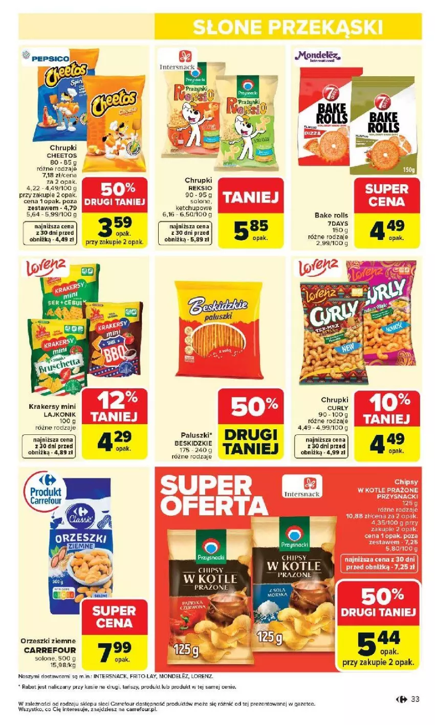 Gazetka promocyjna Carrefour - Gazetka Carrefour, Market od poniedziałku! - ważna 07.04 do 11.04.2026 - strona 35 - produkty: Bake Rolls, Beskidzki, Cheetos, Chipsy, Chrupki, Fa, Ketchup, Lorenz, Tera