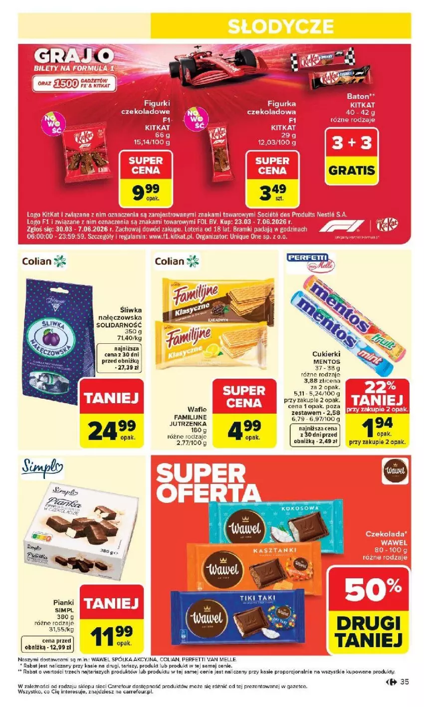 Gazetka promocyjna Carrefour - Gazetka Carrefour, Market od poniedziałku! - ważna 07.04 do 11.04.2026 - strona 37 - produkty: Cukier, Cukierki, Dada, Fa, Gra, Jutrzenka, Mentos, Półka, Por, Wafle, Wawel