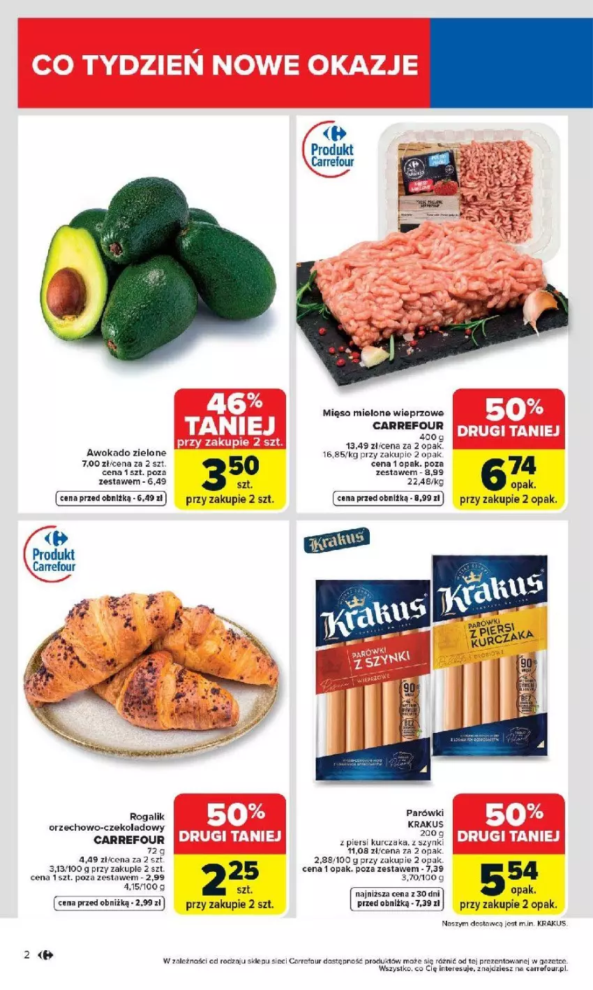 Gazetka promocyjna Carrefour - Gazetka Carrefour, Market od poniedziałku! - ważna 07.04 do 11.04.2026 - strona 4 - produkty: Fa, Krakus, Kurczak, Parówki, Por, Rogal