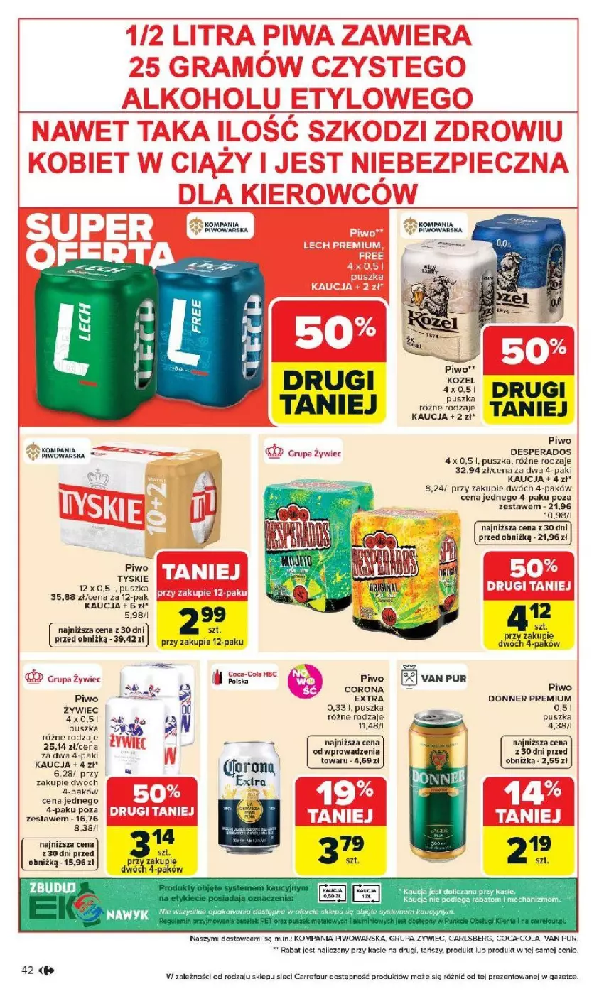 Gazetka promocyjna Carrefour - Gazetka Carrefour, Market od poniedziałku! - ważna 07.04 do 11.04.2026 - strona 44 - produkty: Carlsberg, Dell, Desperados, Fa, Kupiec, Piec, Piwo, Pur, Ser, Tyskie