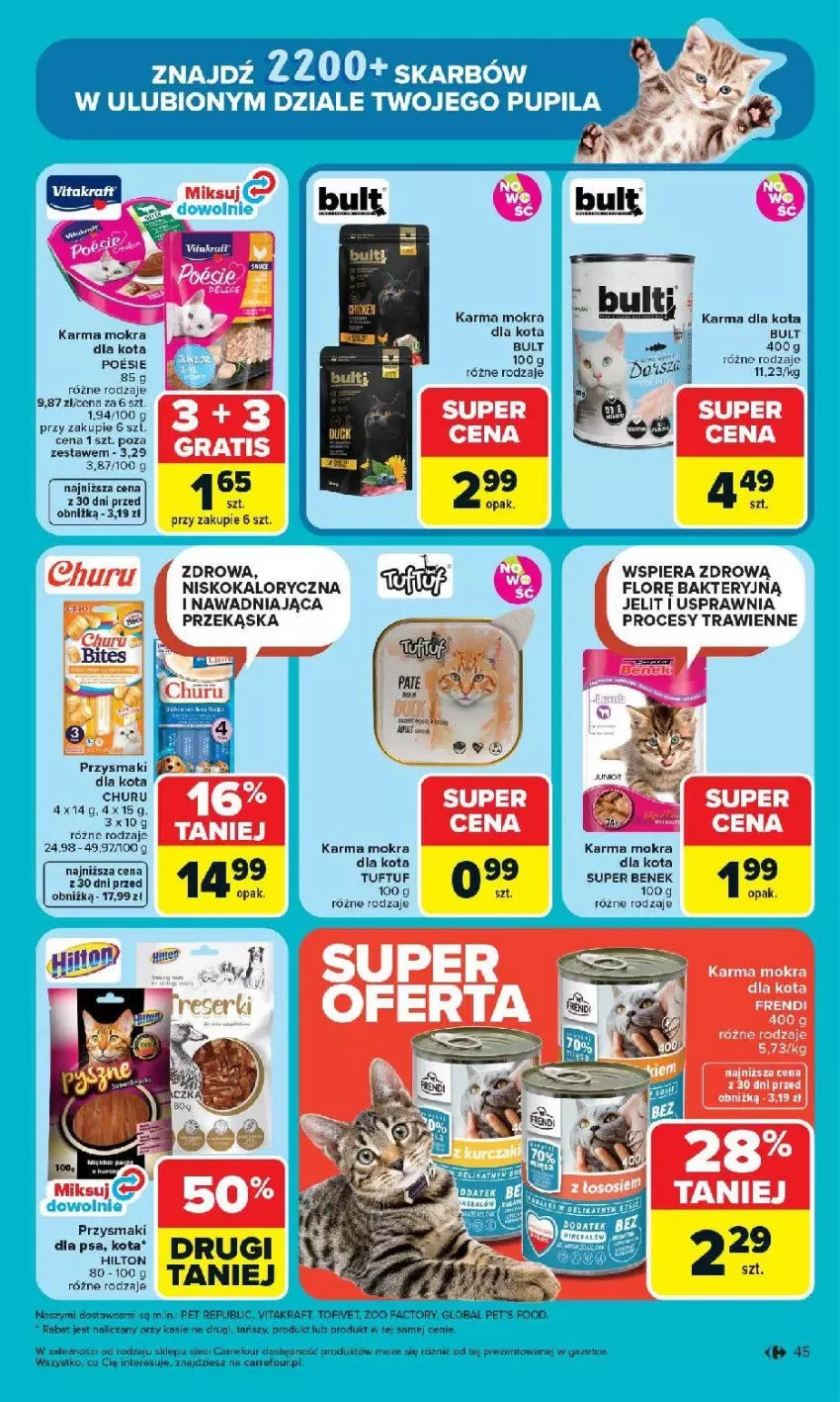 Gazetka promocyjna Carrefour - Gazetka Carrefour, Market od poniedziałku! - ważna 07.04 do 11.04.2026 - strona 47 - produkty: Fa, LG, Mokra karma, Przysmaki, Super Benek, Vitakraft