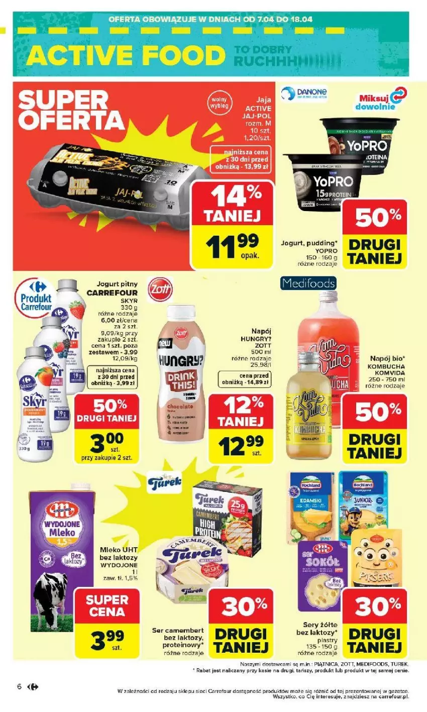 Gazetka promocyjna Carrefour - Gazetka Carrefour, Market od poniedziałku! - ważna 07.04 do 11.04.2026 - strona 8 - produkty: BIC, Camembert, Fa, Gry, Jogurt, Jogurt pitny, LG, Mleko, Napój, Piątnica, Ser, Zott