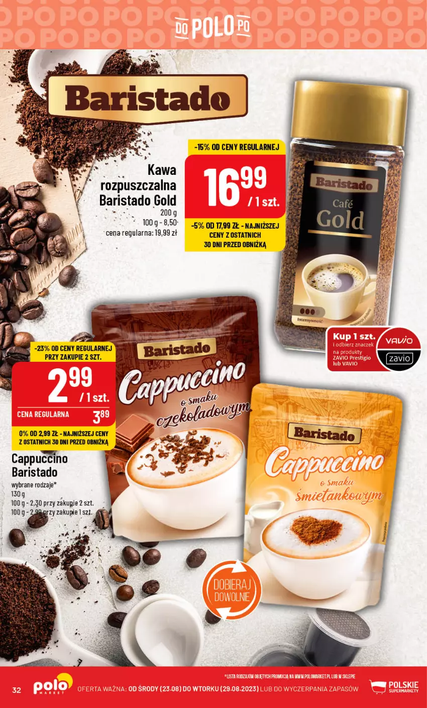 Gazetka promocyjna PoloMarket - Gazetka pomocyjna - ważna 23.08 do 29.08.2023 - strona 32 - produkty: Cappuccino, Kawa, Kawa rozpuszczalna