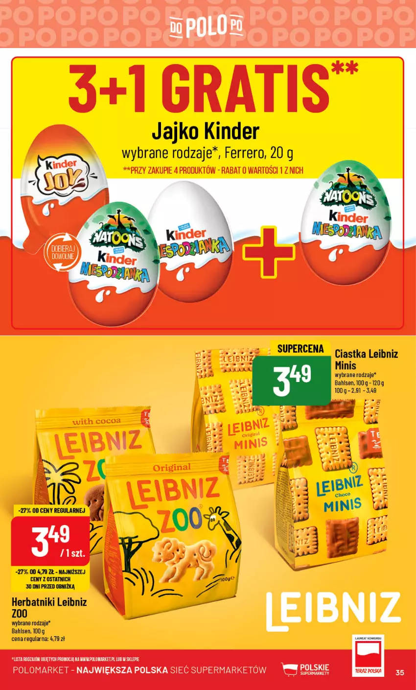 Gazetka promocyjna PoloMarket - Gazetka pomocyjna - ważna 23.08 do 29.08.2023 - strona 35 - produkty: Ciastka, Fa, Ferrero, Herbatniki, Kinder, Tera