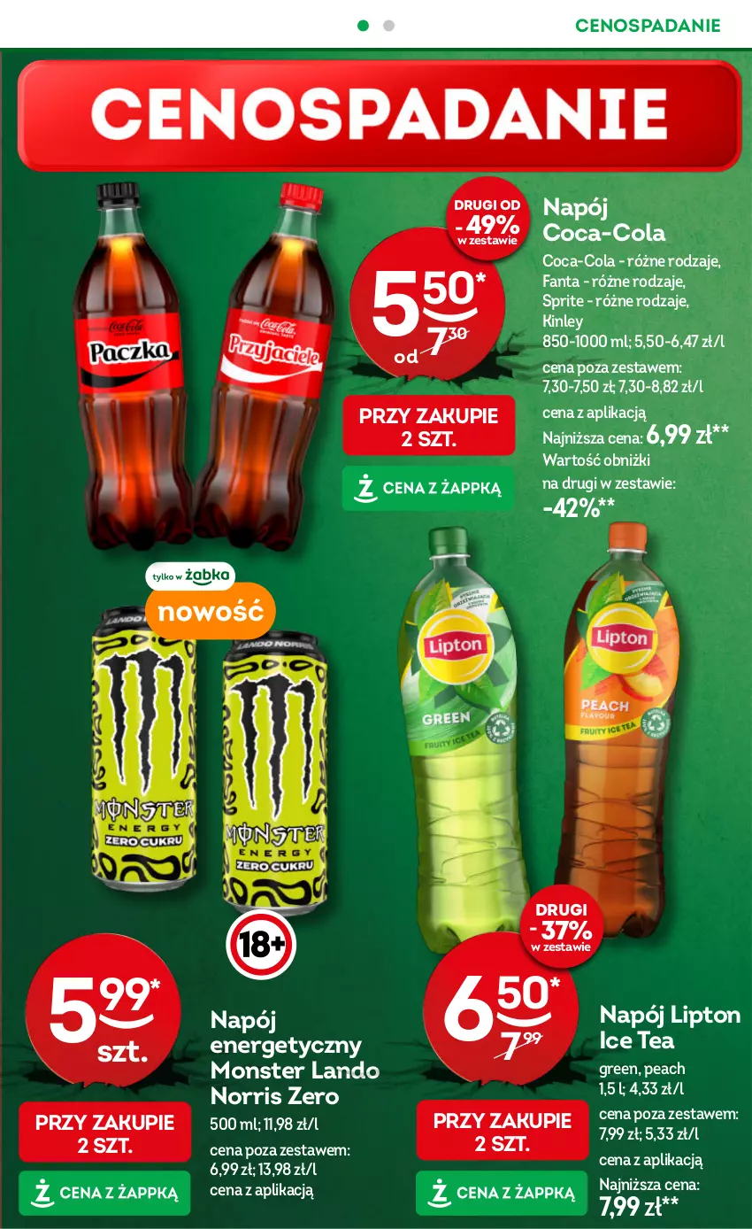 Gazetka promocyjna Żabka - ważna 02.07 do 15.07.2025 - strona 26 - produkty: Cenos, Coca-Cola, Fa, Fanta, Ice tea, Lipton, Napój, Napój energetyczny, Sprite