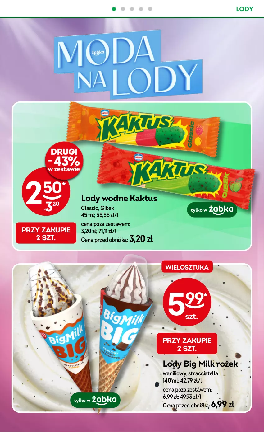 Gazetka promocyjna Żabka - ważna 02.07 do 15.07.2025 - strona 28 - produkty: Big Milk, Kaktus, Lody