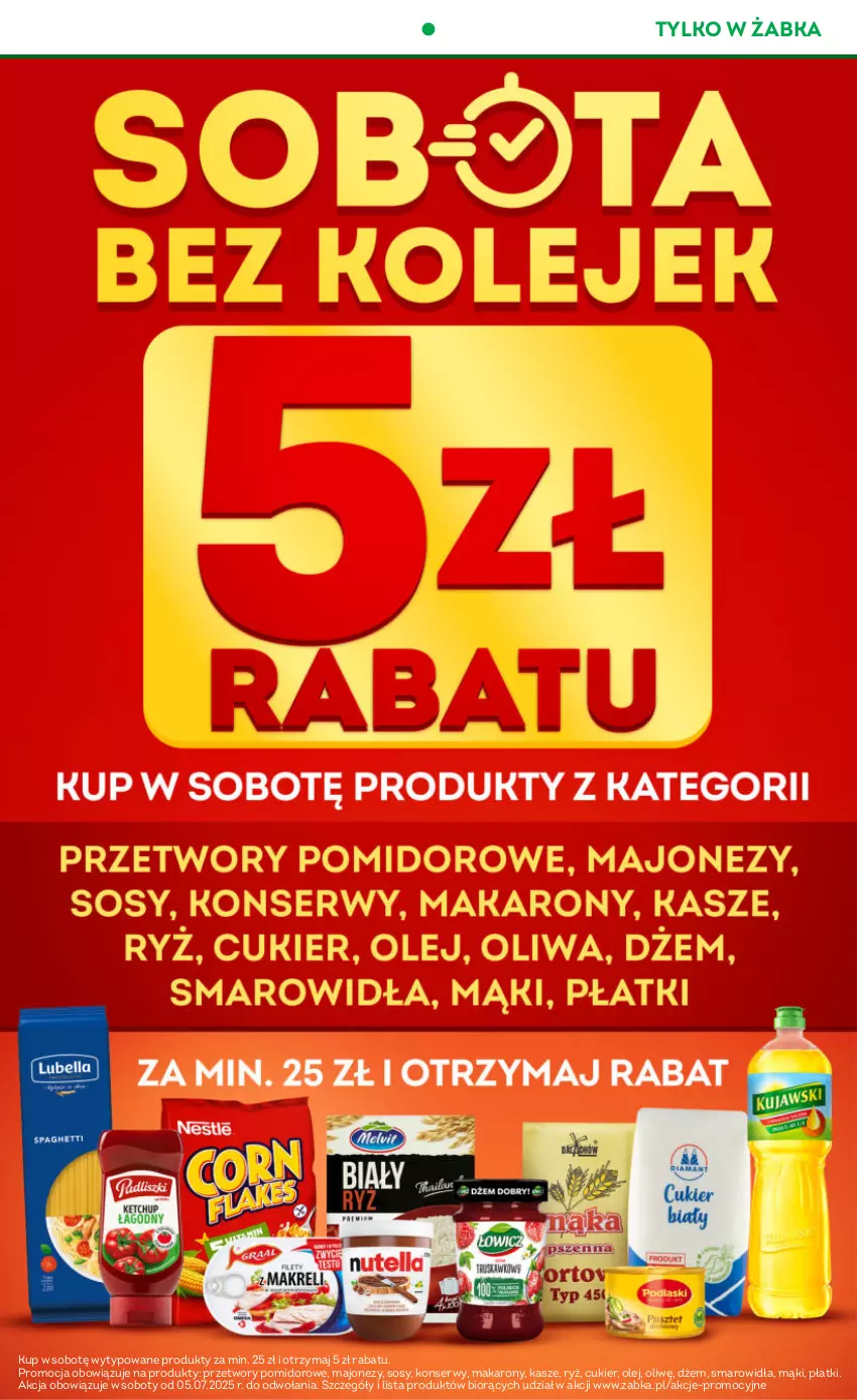 Gazetka promocyjna Żabka - ważna 02.07 do 15.07.2025 - strona 4 - produkty: Cukier, Dżem, Majonez, Makaron, Olej, Ryż, Ser, Sos