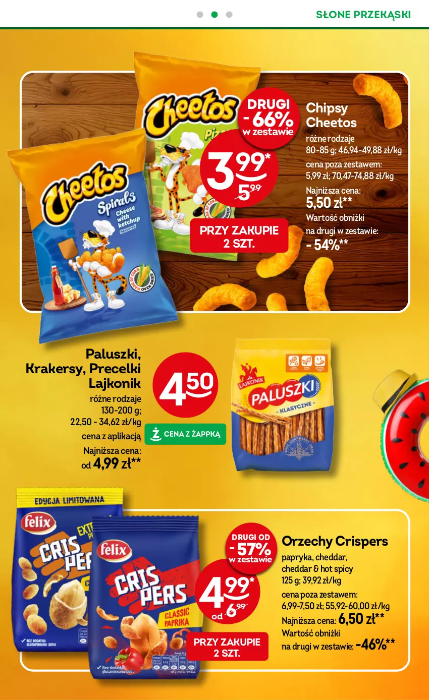 Gazetka promocyjna Żabka - ważna 02.07 do 15.07.2025 - strona 43 - produkty: Cheddar, Cheetos, Chipsy, Krakersy, Lajkonik, Papryka, Precelki