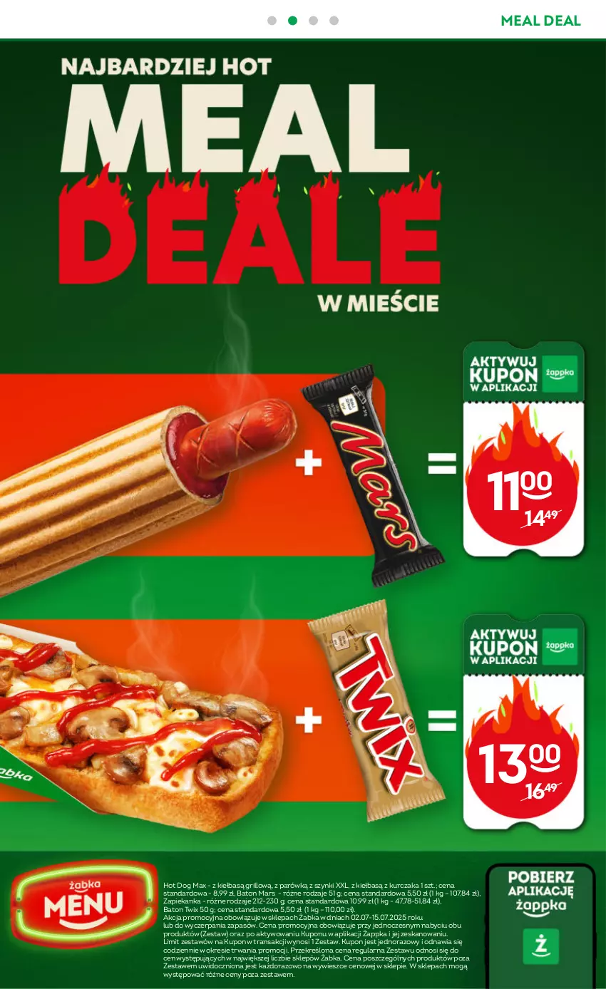 Gazetka promocyjna Żabka - ważna 02.07 do 15.07.2025 - strona 55 - produkty: Baton, Grill, Hot dog, Kurczak, Mars, Tran, Twix, Zapiekanka