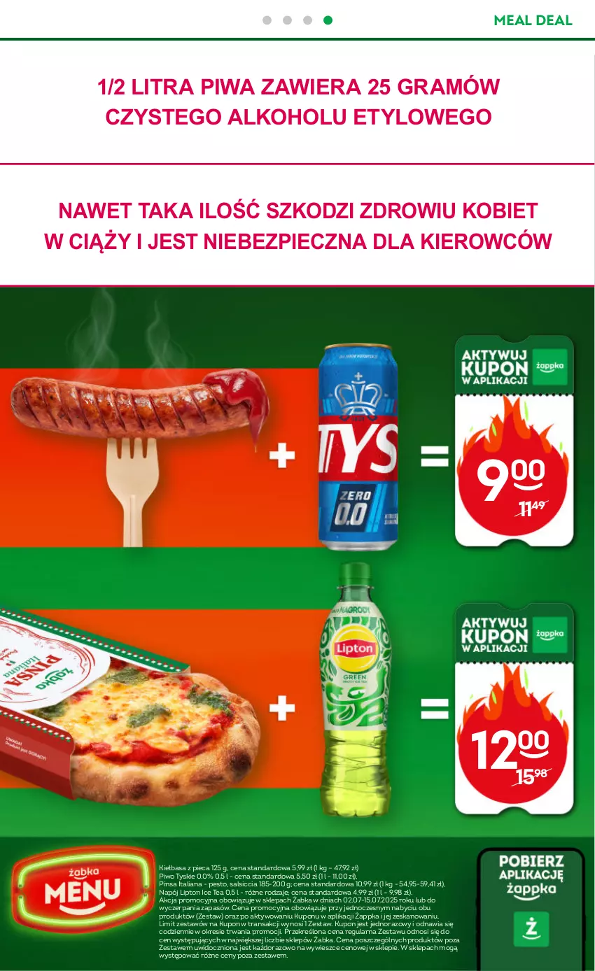 Gazetka promocyjna Żabka - ważna 02.07 do 15.07.2025 - strona 57 - produkty: Gra, Ice tea, Kiełbasa, Lipton, Napój, Pesto, Piec, Piwa, Piwo, Tran, Tyskie