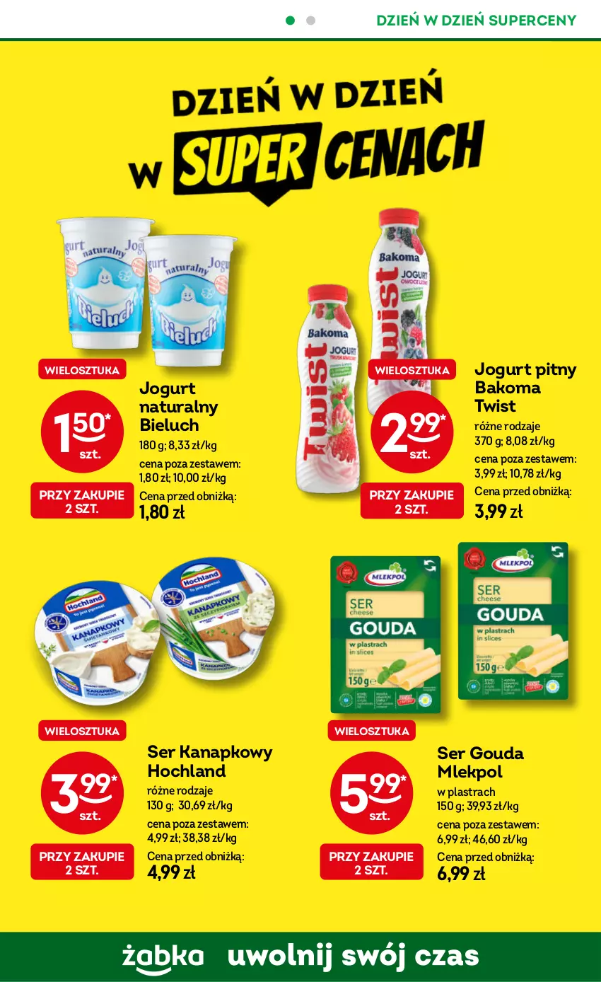 Gazetka promocyjna Żabka - ważna 02.07 do 15.07.2025 - strona 64 - produkty: Bakoma, Bieluch, Gouda, Hochland, Jogurt, Jogurt naturalny, Jogurt pitny, Ser