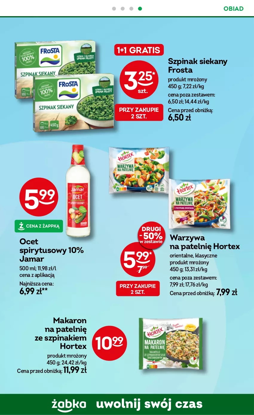Gazetka promocyjna Żabka - ważna 02.07 do 15.07.2025 - strona 81 - produkty: Frosta, Gra, Hortex, Makaron, Ocet, Szpinak, Warzywa