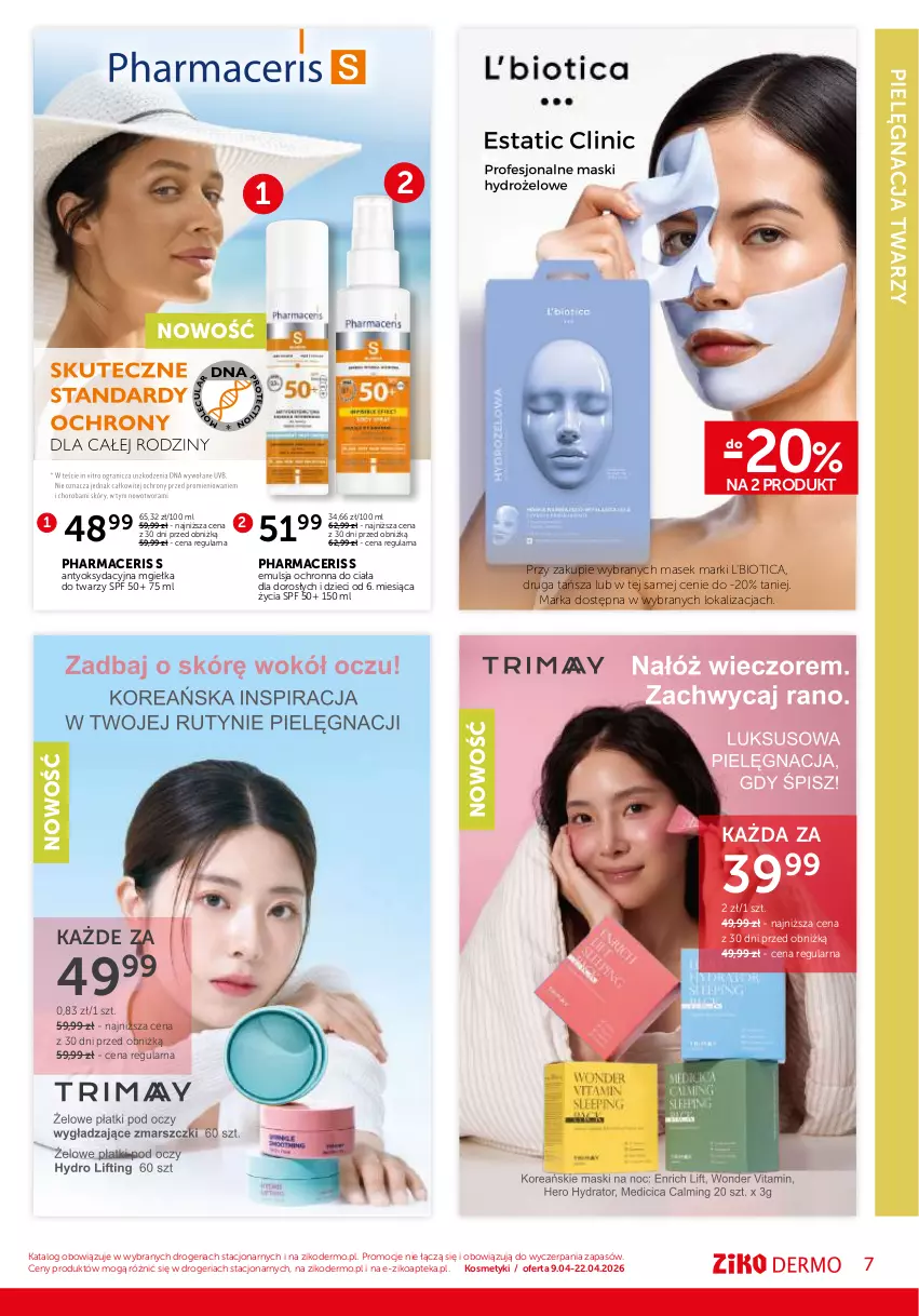 Gazetka promocyjna Ziko - Gazetka Ziko Dermo - ważna 09.04 do 22.04.2026 - strona 7 - produkty: Acer, Apteka, Clin, Dzieci, Emulsja, L'Biotica, Mgiełka do twarzy, Pharmaceris
