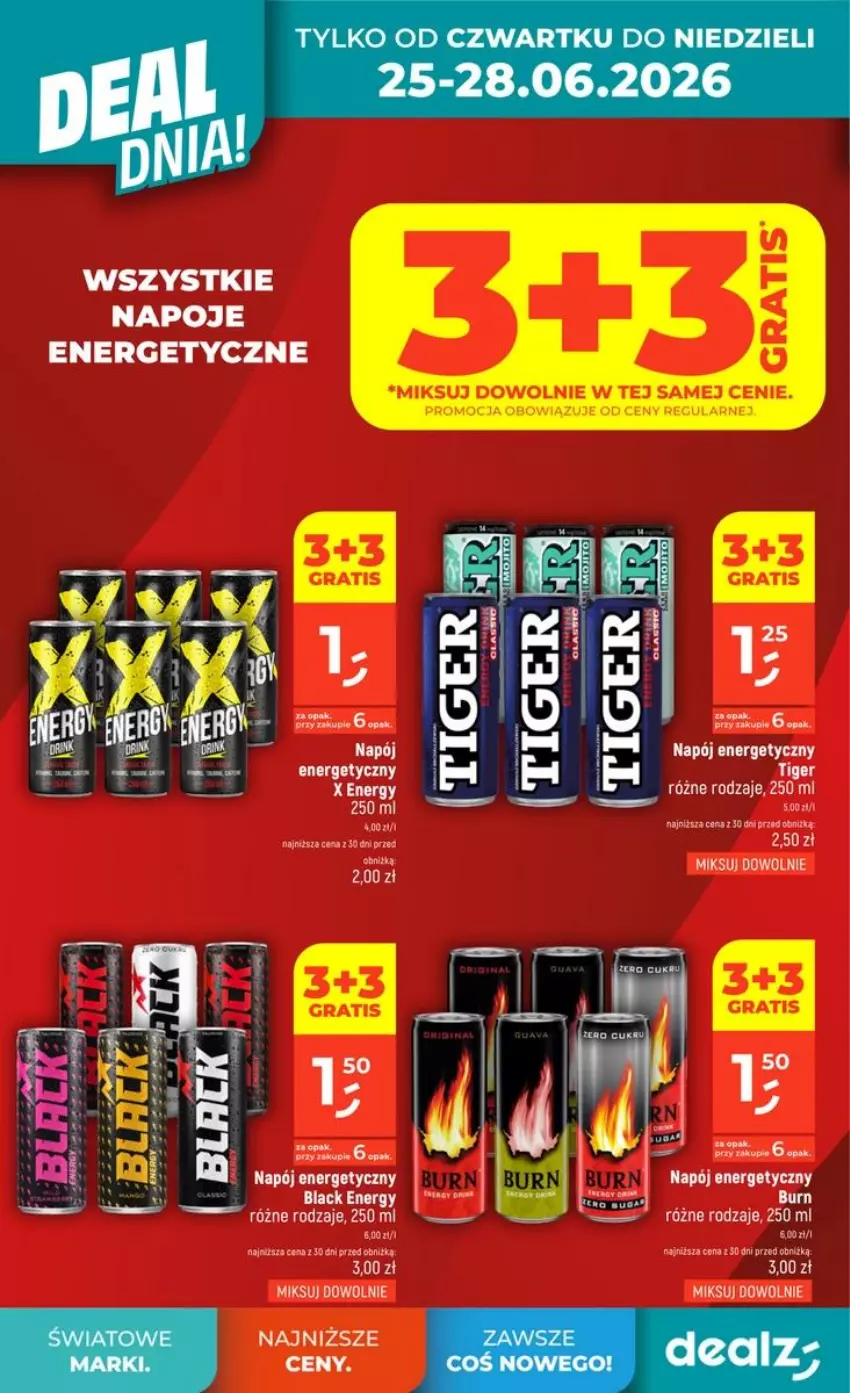 Gazetka promocyjna Dealz - DEAL DNIA - ważna 25.06 do 01.07.2026 - strona 2 - produkty: Fa, Lack, Napój, Napój energetyczny, Napoje, Tiger