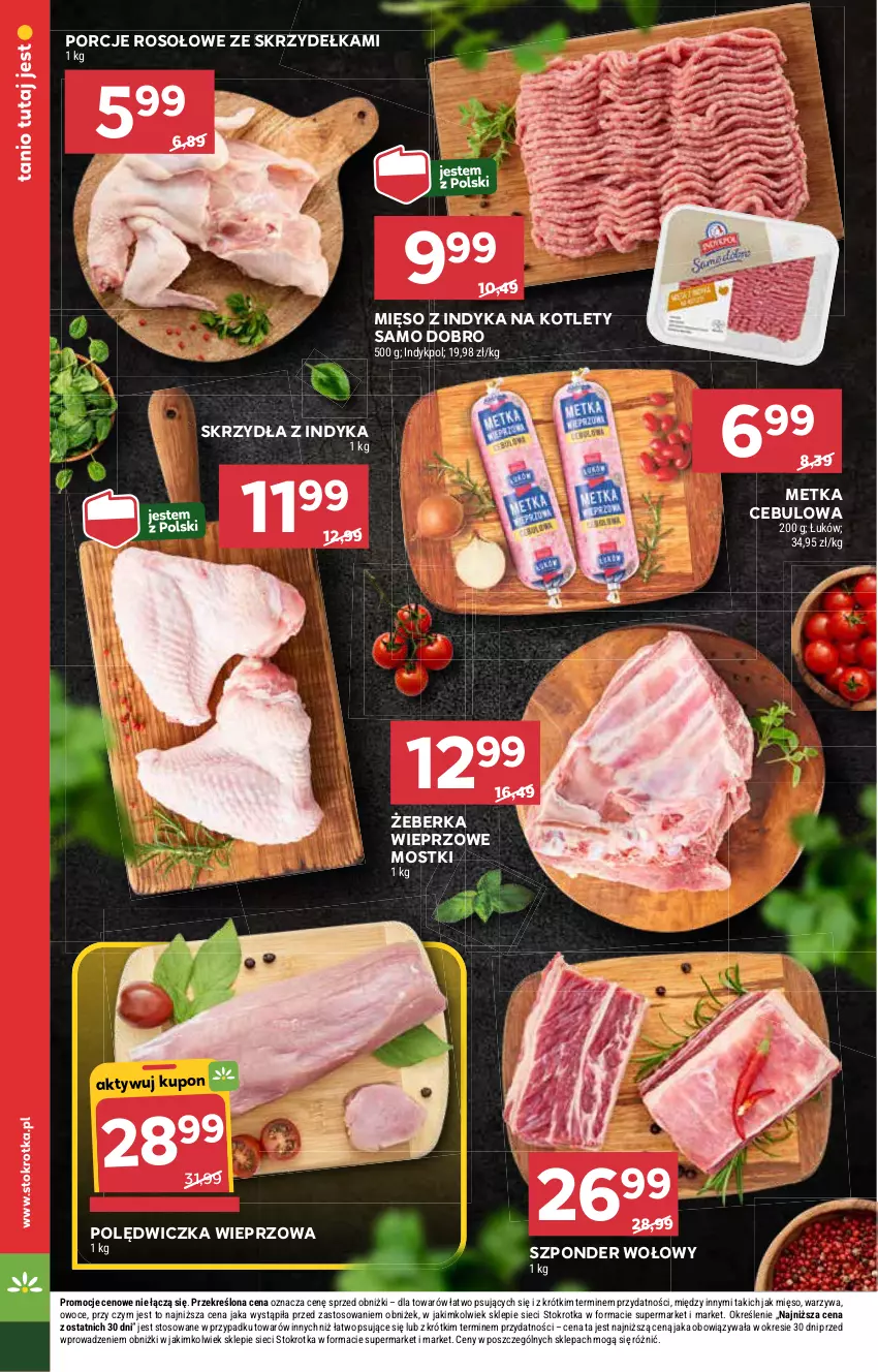 Gazetka promocyjna Stokrotka - Market Opole/Radom - ważna 16.01 do 22.01.2025 - strona 10 - produkty: Kotlet, Mięso, Mięso z indyka, Owoce, Polędwiczka wieprzowa, Por, Szponder wołowy, Warzywa