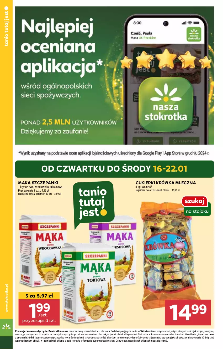 Gazetka promocyjna Stokrotka - Market Opole/Radom - ważna 16.01 do 22.01.2025 - strona 2 - produkty: Cukier, Cukierki, Mąka, Mięso, Owoce, Warzywa