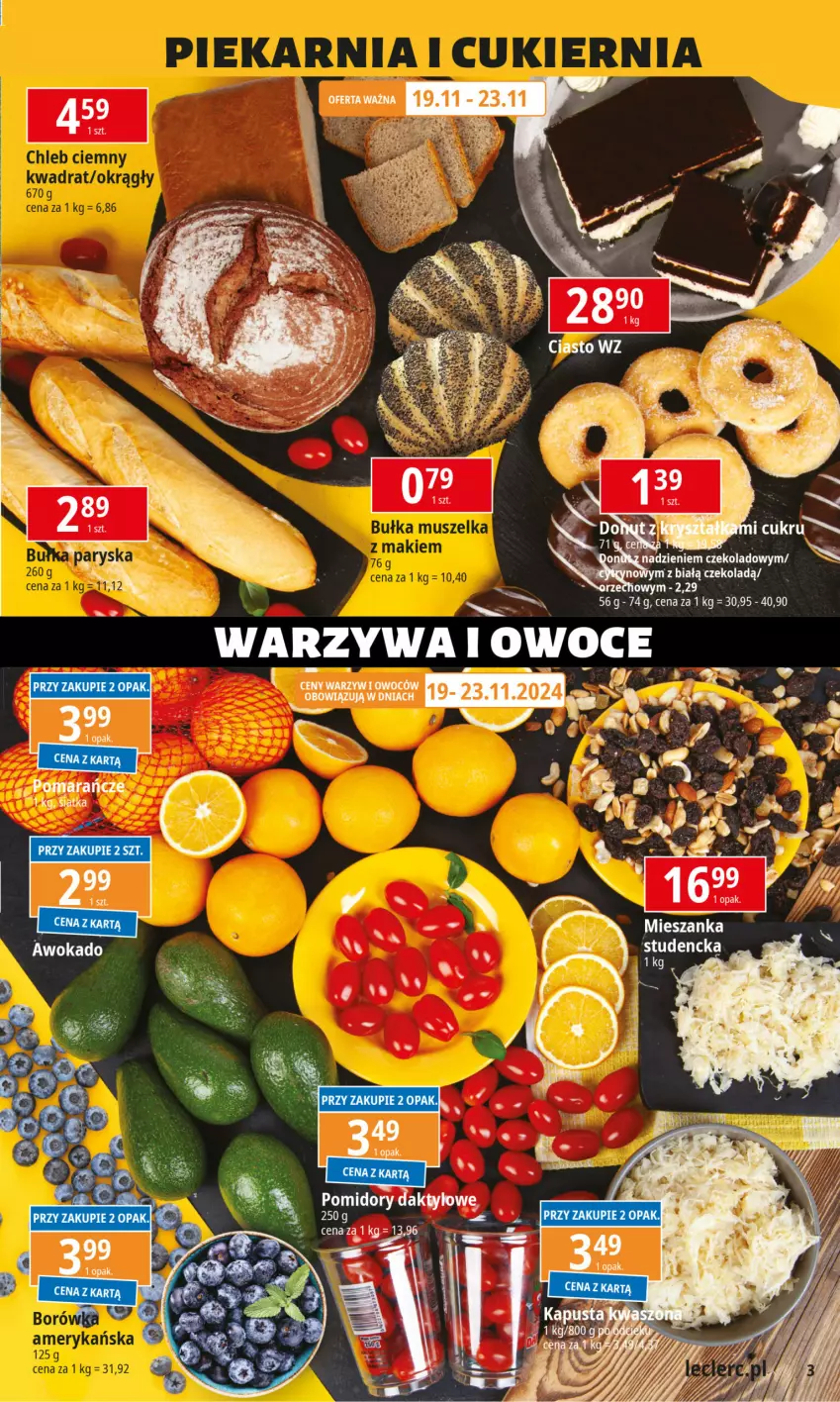 Gazetka promocyjna E Leclerc - ważna 19.11 do 30.11.2024 - strona 3 - produkty: Pomarańcze, Pomidory, Warzywa