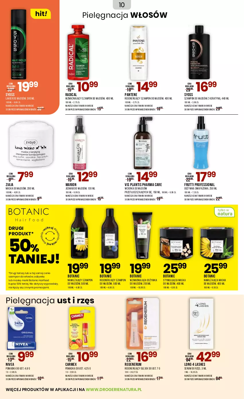 Gazetka promocyjna Drogerie Natura - Gazetka Drogerie Natura - ważna 20.09 do 02.10.2025 - strona 10 - produkty: Fa, Lakier, Lakier do włosów, Long 4 Lashes, Maska, Maska do włosów, Nivea, Odżywka, Olej, Pantene, Pielęgnacja włosów, Rum, Ser, Serum, Syoss, Szampon, Ziaja