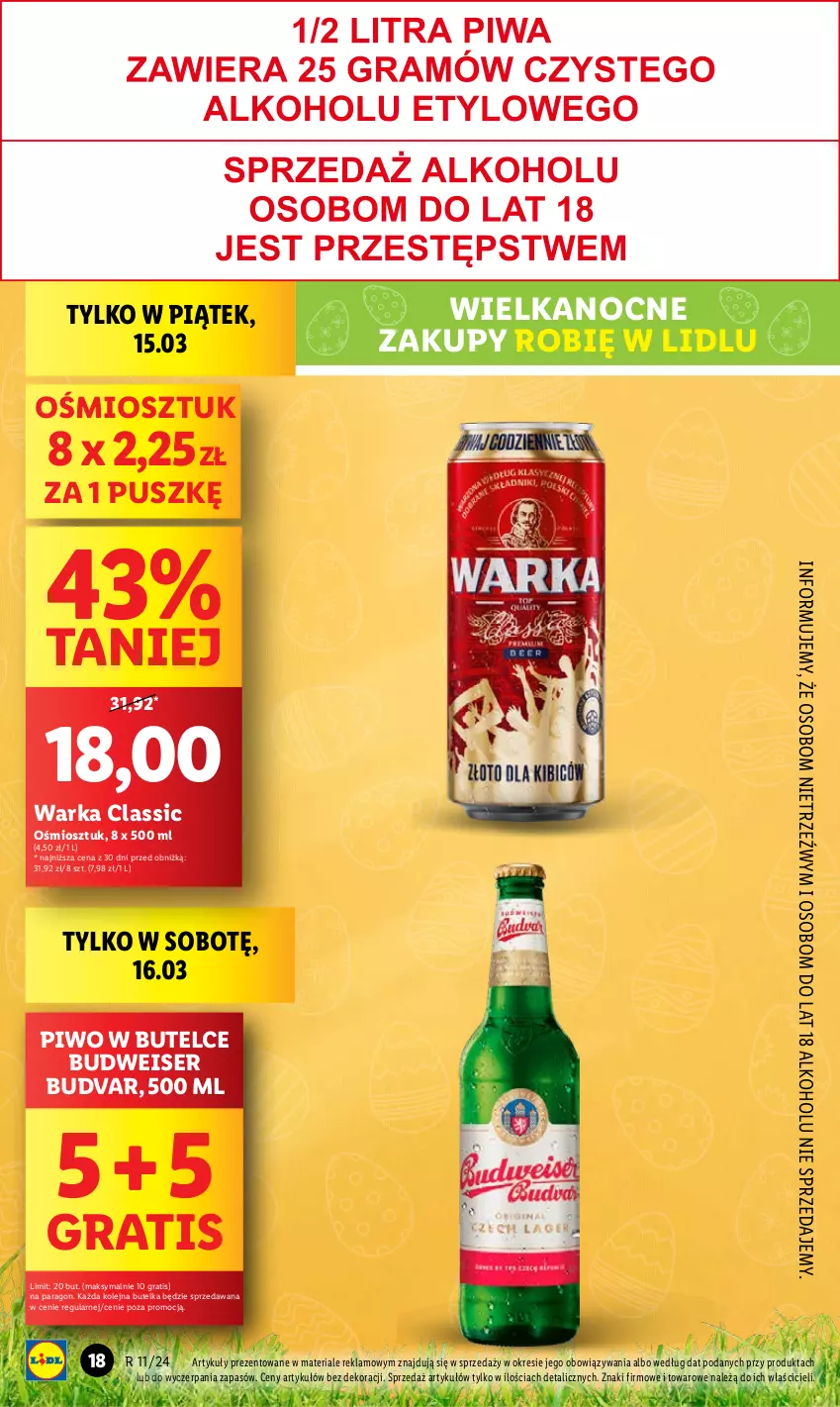 Gazetka promocyjna Lidl - GAZETKA - ważna 14.03 do 16.03.2024 - strona 18 - produkty: Gra, Olej, Piwo, Ser, Warka