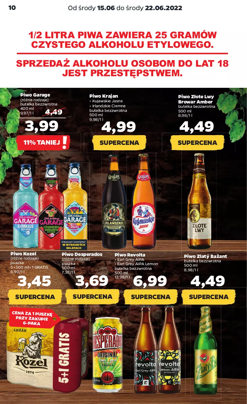 Gazetka promocyjna Netto - Gazetka spożywcza 15.06-22.06 - ważna 15.06 do 22.06.2022 - strona 10 - produkty: Desperados, Earl Grey, Gra, Kozel, Kujawski, Piwa, Piwo