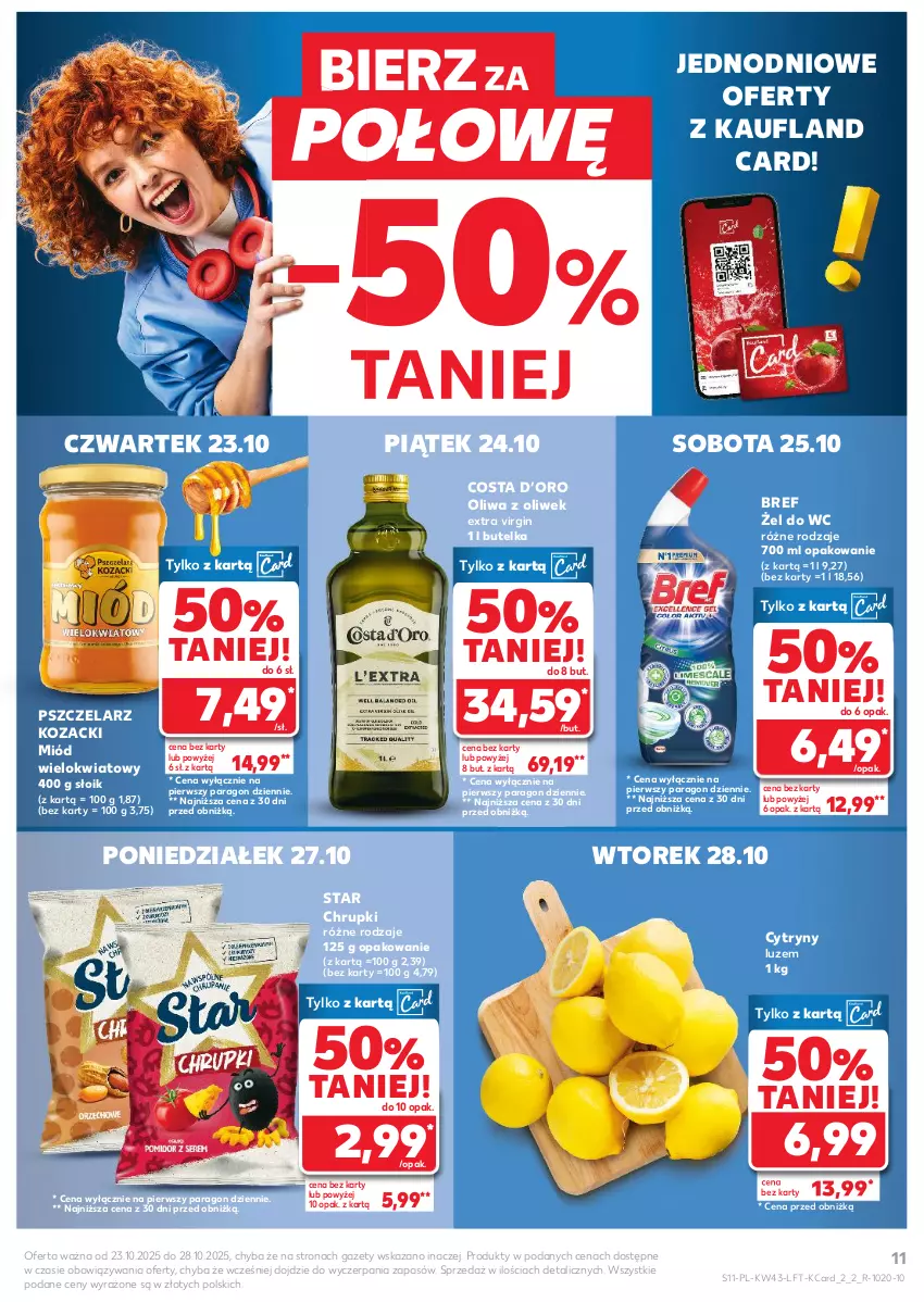 Gazetka promocyjna Kaufland - Gazetka tygodnia - ważna 23.10 do 28.10.2025 - strona 11 - produkty: Bref, Chrupki, Cytryny, Gin, Miód, Oliwa, Oliwa z oliwek