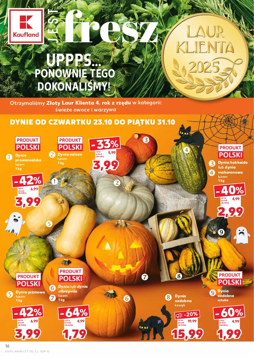 Gazetka promocyjna Kaufland - Gazetka tygodnia - ważna 23.10 do 28.10.2025 - strona 16 - produkty: Kosz, Laur, Makaron, Owoce, Warzywa