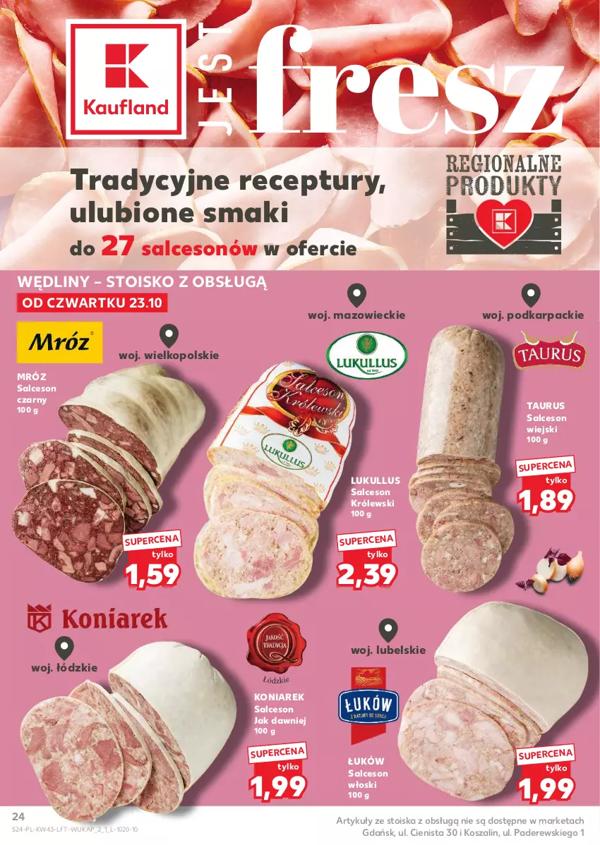 Gazetka promocyjna Kaufland - Gazetka tygodnia - ważna 23.10 do 28.10.2025 - strona 24 - produkty: Karp, Kosz, Królewski, Salceson, Szal