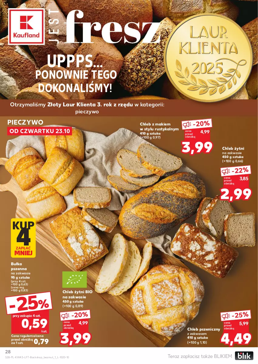Gazetka promocyjna Kaufland - Gazetka tygodnia - ważna 23.10 do 28.10.2025 - strona 28 - produkty: Bułka, Chleb, Laur, Piec, Pieczywo, Rust, Tera