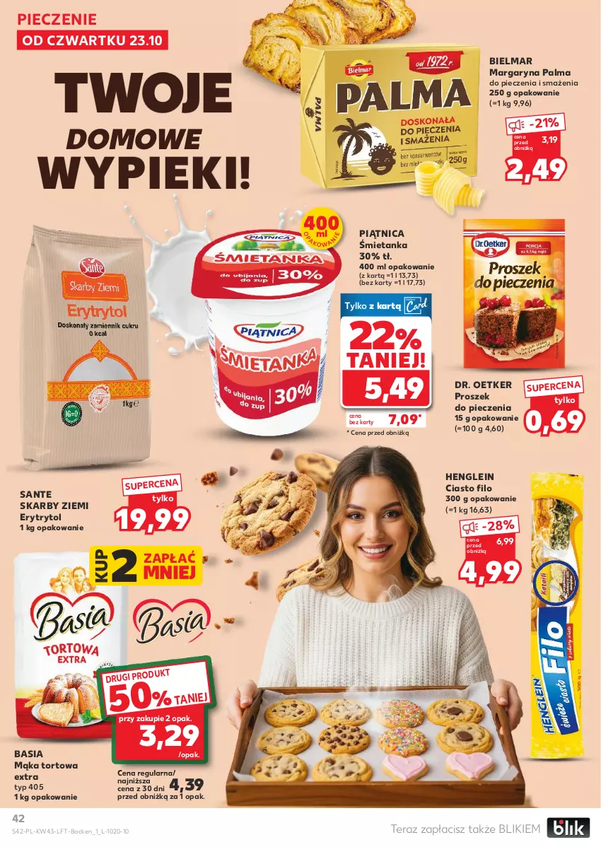 Gazetka promocyjna Kaufland - Gazetka tygodnia - ważna 23.10 do 28.10.2025 - strona 42 - produkty: Basia, Dr. Oetker, Mąka, Mąka tortowa, Margaryna, Palma, Piątnica, Piec, Proszek do pieczenia, Sante, Tera