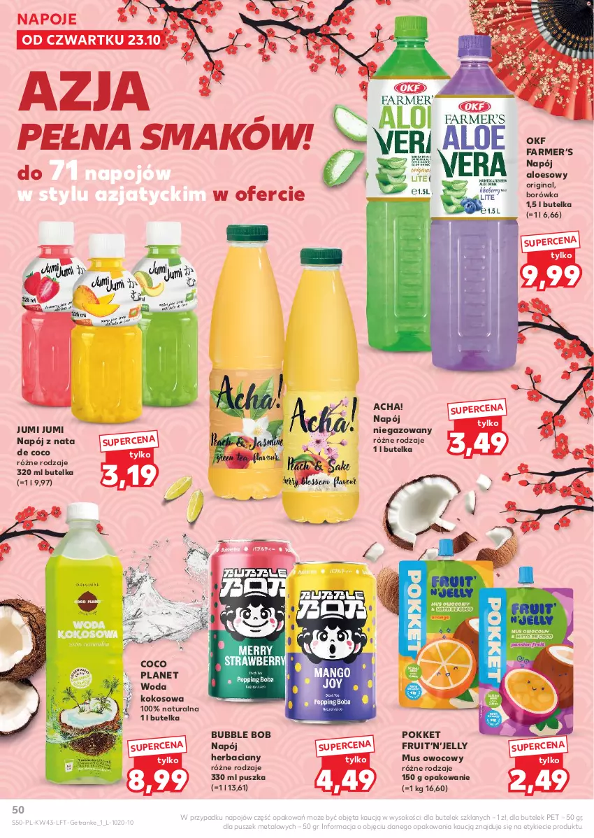 Gazetka promocyjna Kaufland - Gazetka tygodnia - ważna 23.10 do 28.10.2025 - strona 50 - produkty: Borówka, Fa, Gin, Kokos, Mus, Napój, Napój niegazowany, Napoje, Sok, Tran, Woda
