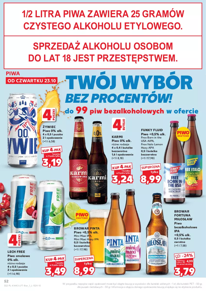 Gazetka promocyjna Kaufland - Gazetka tygodnia - ważna 23.10 do 28.10.2025 - strona 52 - produkty: Fortuna, Gra, Karmi, Piwa, Piwo, Sok