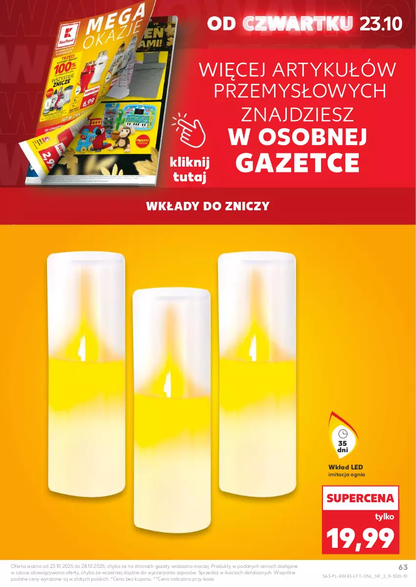 Gazetka promocyjna Kaufland - Gazetka tygodnia - ważna 23.10 do 28.10.2025 - strona 63 - produkty: Znicz