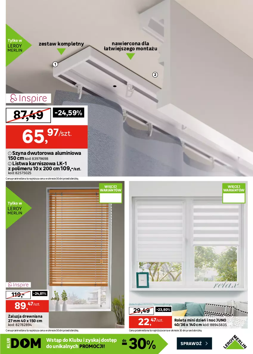 Gazetka promocyjna Leroy Merlin - Gazetka Leroy Merlin - ważna 17.06 do 14.07.2026 - strona 19 - produkty: Dywan, Karnisz, Listwa, Roleta, Szyna, Zasłona