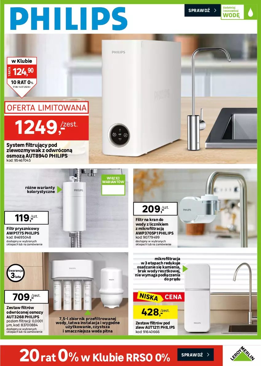 Gazetka promocyjna Leroy Merlin - Gazetka Leroy Merlin - ważna 17.06 do 14.07.2026 - strona 25 - produkty: Gres, Gres szkliwiony, Lack, Philips, Por, Woda, Zlew, Zlewozmywak