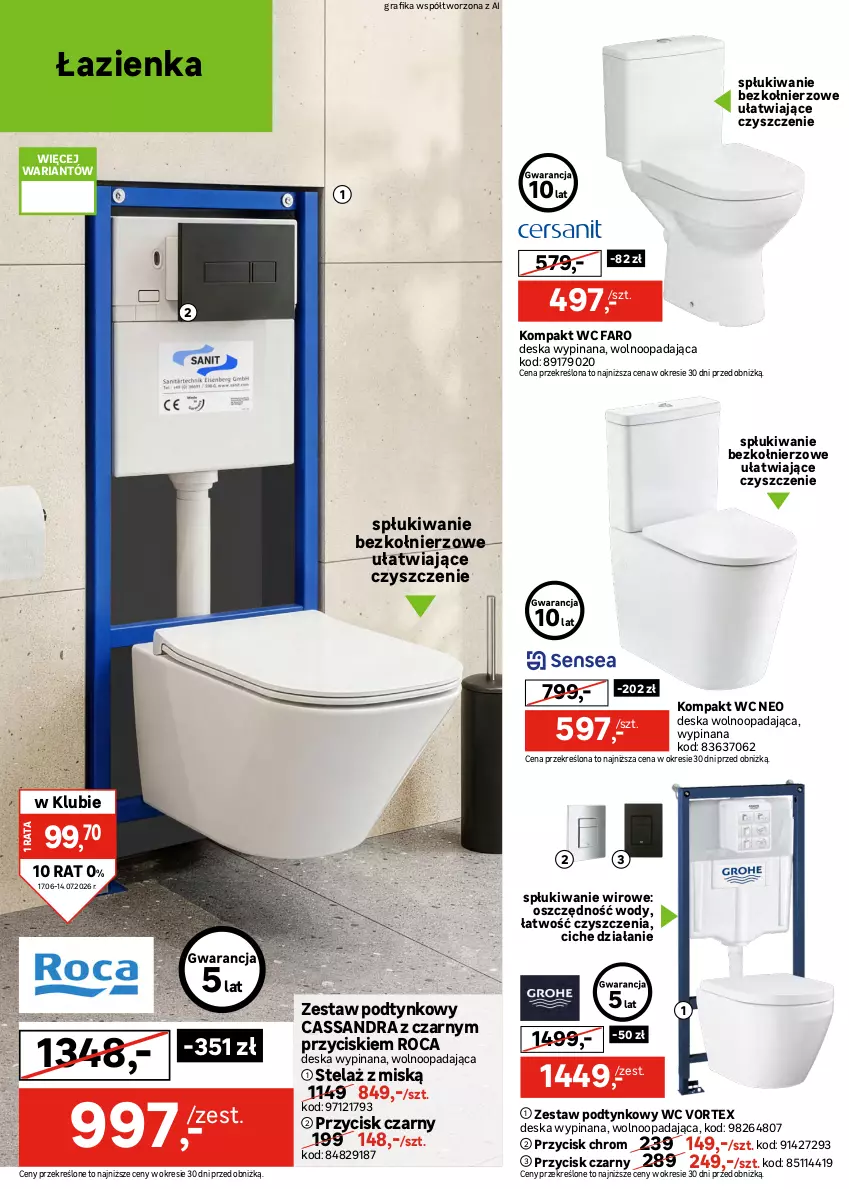 Gazetka promocyjna Leroy Merlin - Gazetka Leroy Merlin - ważna 17.06 do 14.07.2026 - strona 32 - produkty: Deska wolnoopadająca, Fa, Gra, Grafika, Kompakt WC, Miska, Miska wisząca, Zestaw podtynkowy WC