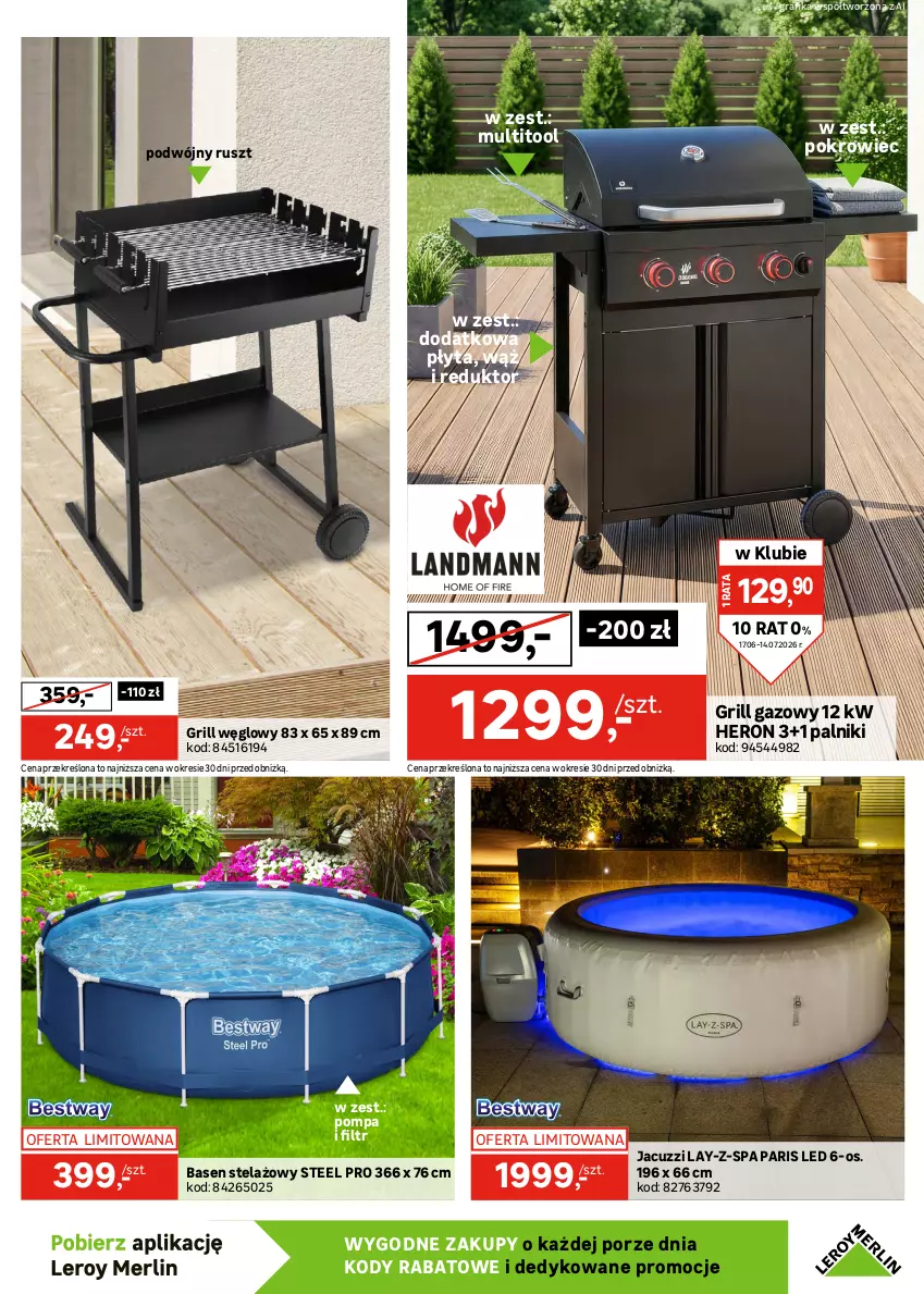 Gazetka promocyjna Leroy Merlin - Gazetka Leroy Merlin - ważna 17.06 do 14.07.2026 - strona 5 - produkty: Gra, Grafika, Grill, Grill gazowy, Parasol, Płyta, Pokrowiec, Por
