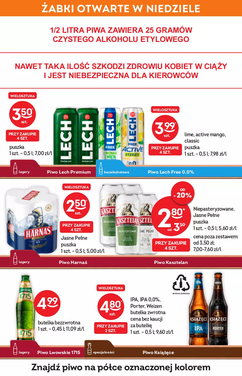 Gazetka promocyjna Żabka - ważna 25.05 do 07.06.2022 - strona 21 - produkty: Gra, Harnaś, Kasztelan, Książęce, Lech Premium, Mango, Piec, Piwa, Piwo, Por