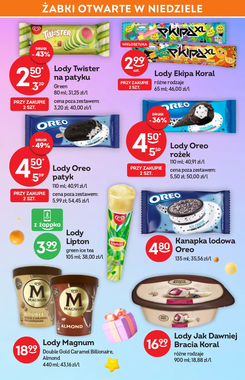 Gazetka promocyjna Żabka - ważna 25.05 do 07.06.2022 - strona 27 - produkty: Ice tea, Lion, Lipton, Lody, Oreo