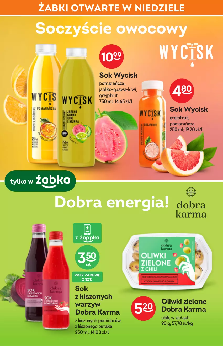 Gazetka promocyjna Żabka - ważna 25.05 do 07.06.2022 - strona 43 - produkty: Grejpfrut, Kiwi, Oliwki, Oliwki zielone, Sok, Sok z kiszonych warzyw