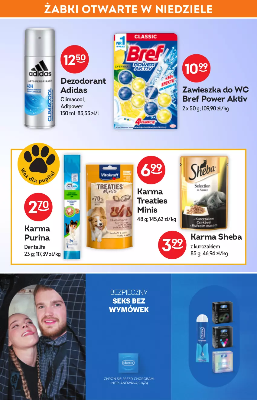 Gazetka promocyjna Żabka - ważna 25.05 do 07.06.2022 - strona 49 - produkty: Adidas, Bref, Dezodorant, Kurczak, Pur, Purina, Sheba, Zawieszka do wc